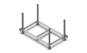 Stapelpallet schroefstempel 130x70 met vaste staanders 70cm