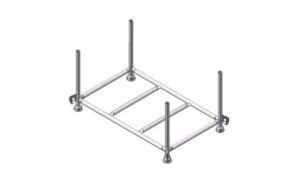 Stapelpallet schroefstempel 150x87 met vaste staanders 60cm